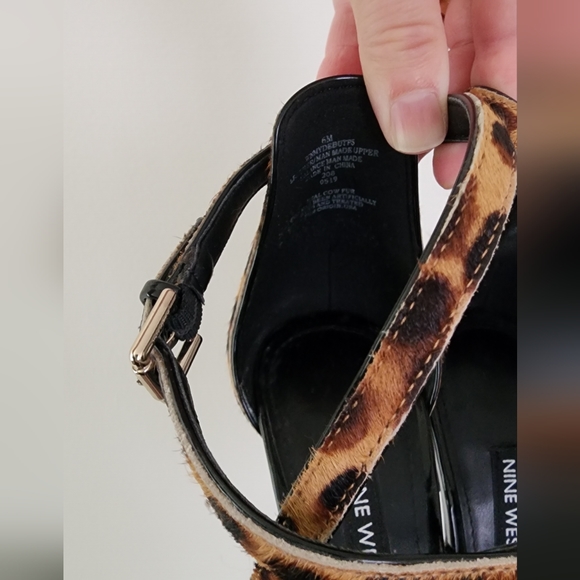 NINE WEST Leopard Print Calf Hair Womens Heels Size 6 - Picture 3 of 5